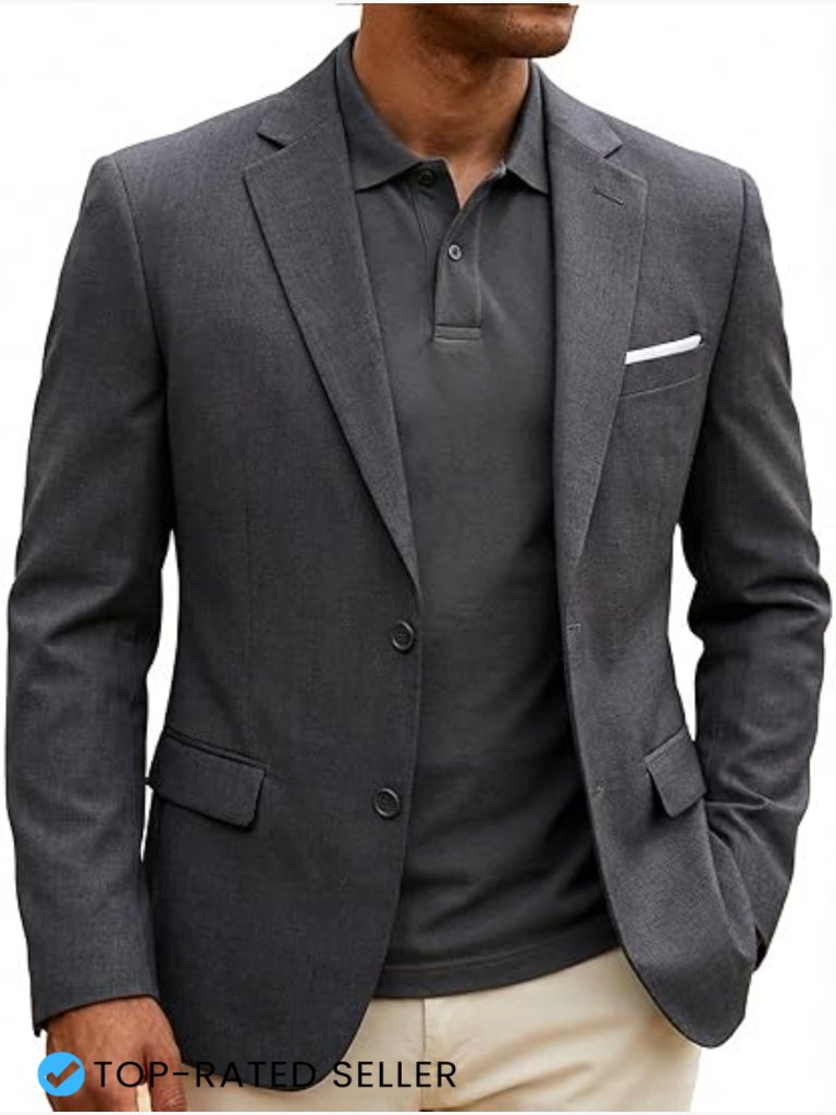 Classic Regular Fit Blazer Sport Coat Lightweight Business Casual Wedding Attire